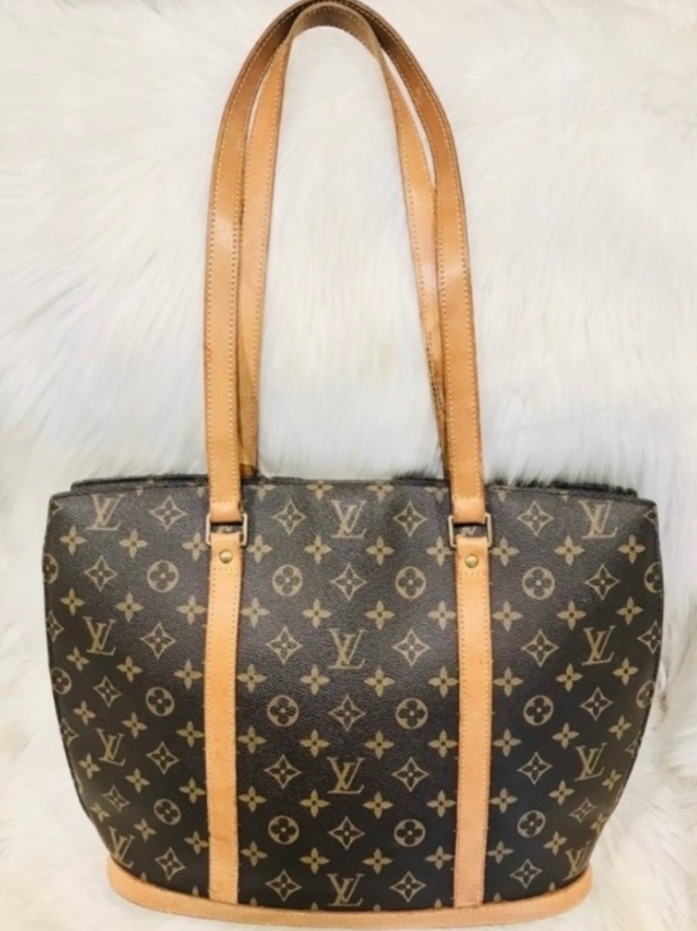 Louis Vuitton Monogram Babylone Canvas Leather Bag Tote in Brown and Tan VI0995 - Picture 4 of 12